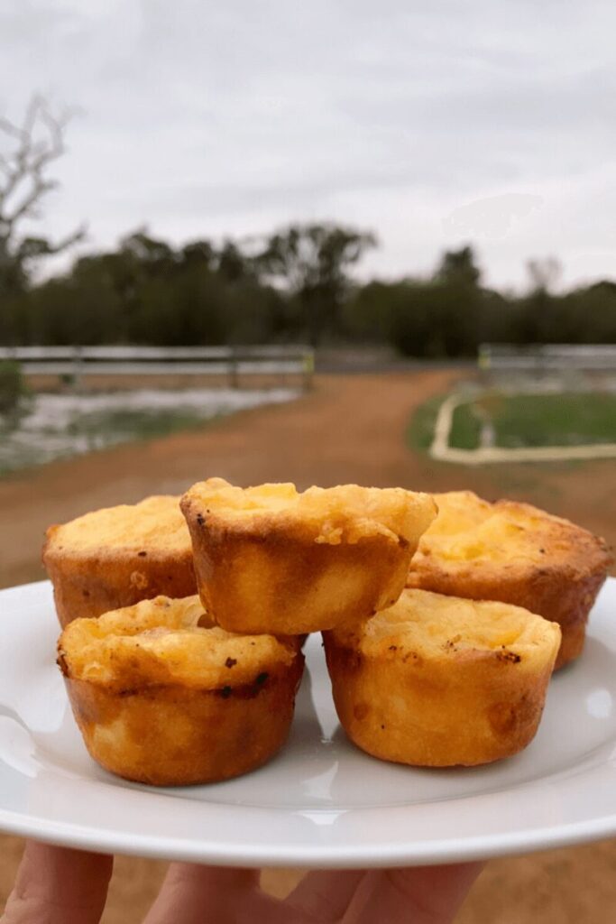 Sourdough discard popovers can be made in a mini muffin tin or 12 hole.