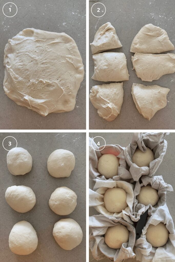 How to divide and shape mini sourdough rolls