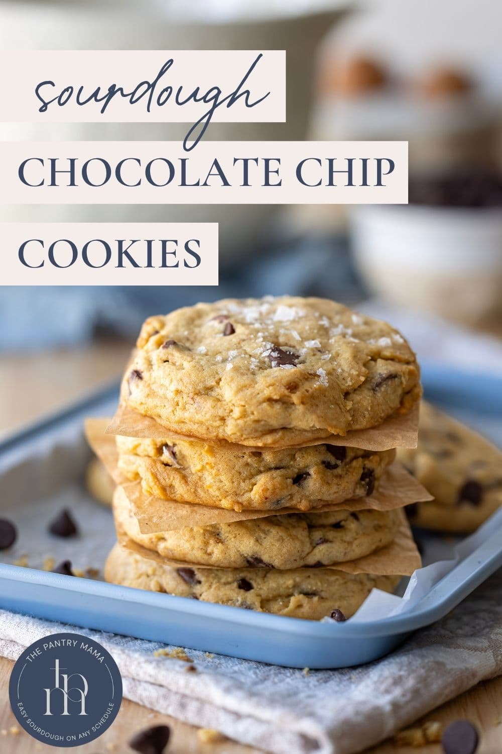 Sourdough chocolate chip cookies - Pinterest Image