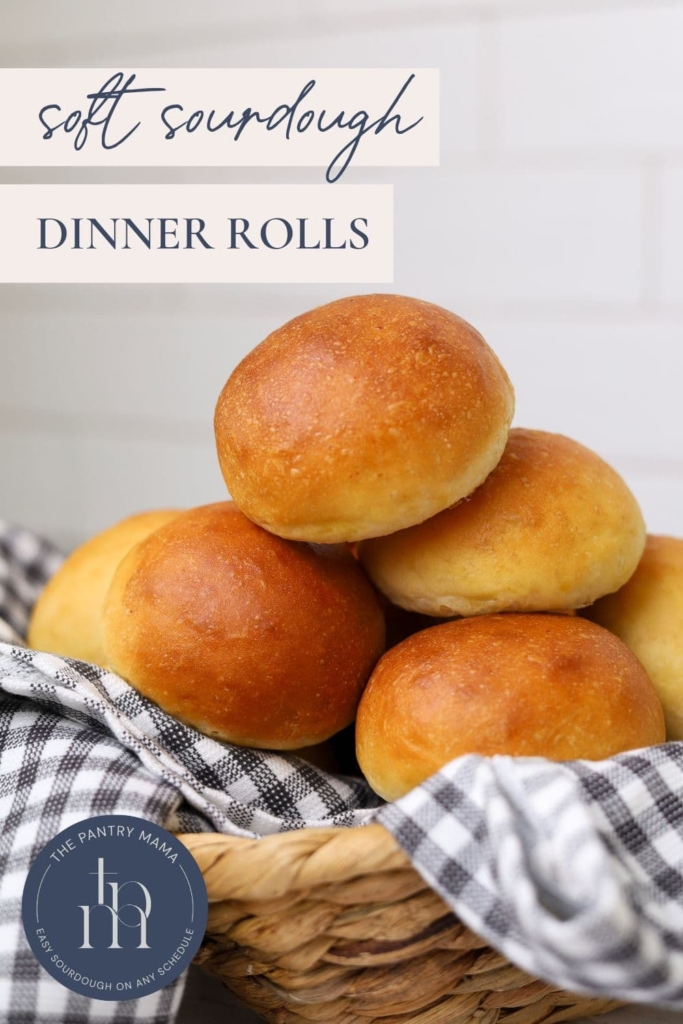 Soft Sourdough Dinner Rolls - Pinterest Image