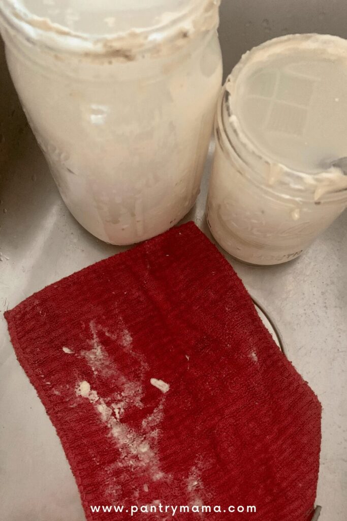 Gummy kitchen sponge from cleaning up sourdough mess.