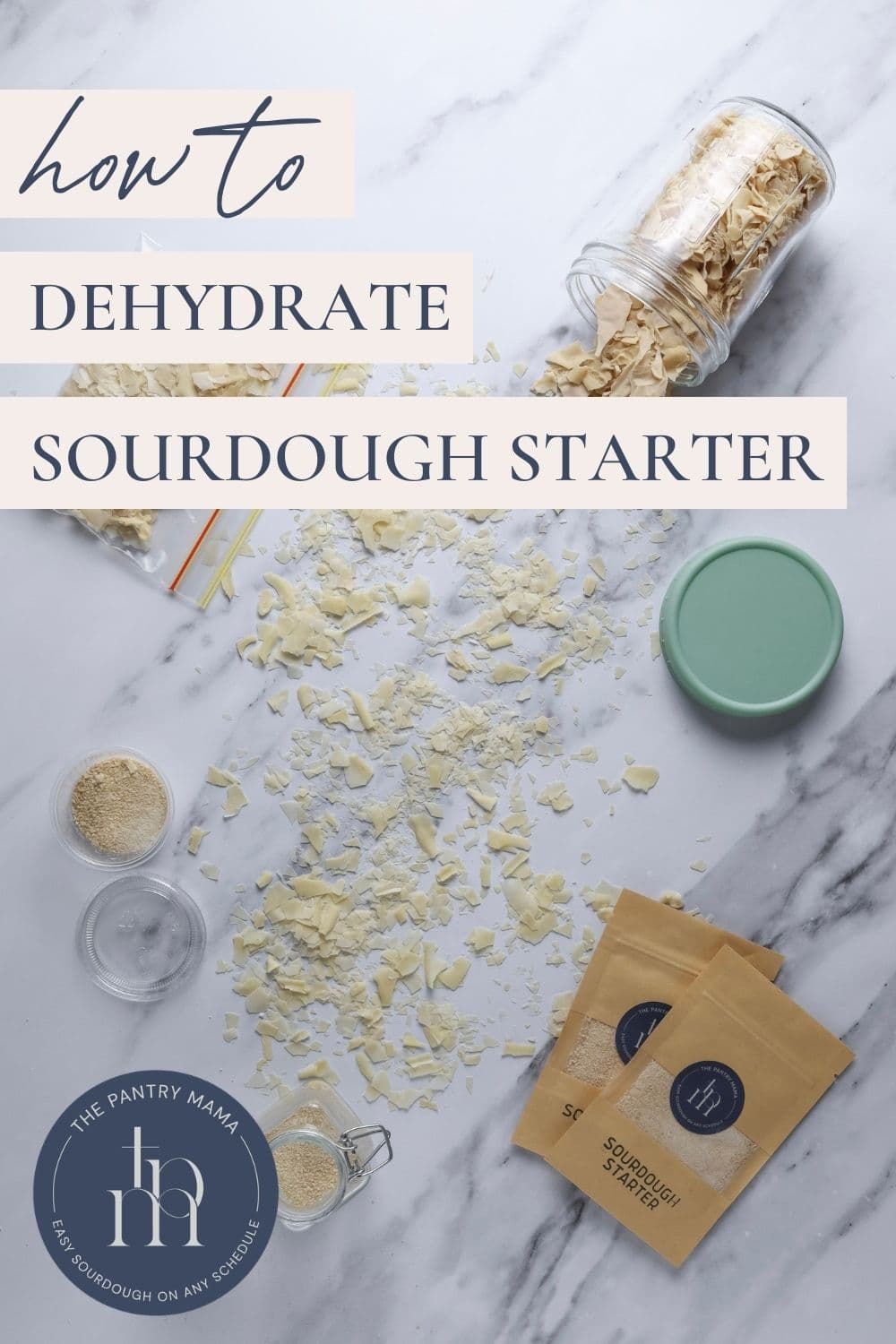 How to dehydrate sourdough starter - pinterest image.