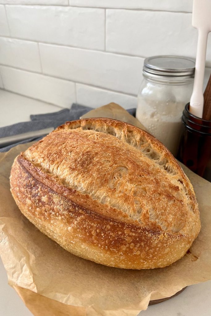 Easy Dutch Oven Sourdough Bread - The Feathered Nester