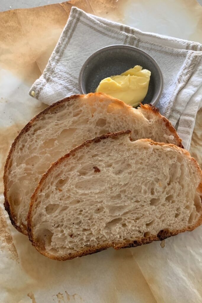 Sourdough Bread with Starter in a Dutch Oven