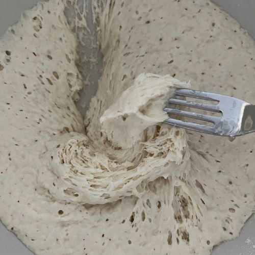 Bubbly mixture that has been left overnight