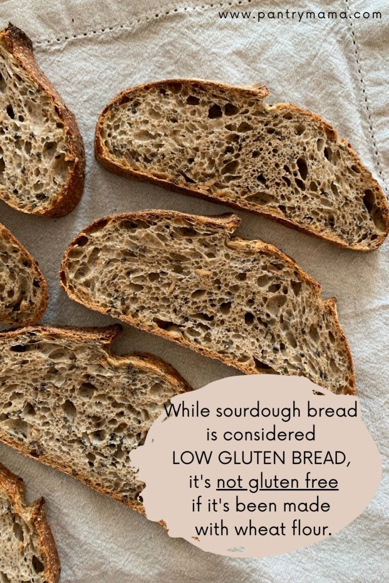 INFO GRAPHIC - SOURDOUGH BREAD IS LOW GLUTEN BREAD - IT IS NOT GLUTEN FREE