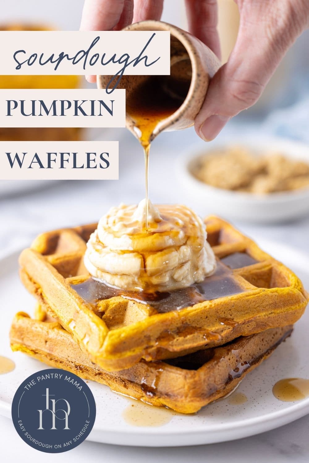 Sourdough pumpkin waffles - Pinterest Image