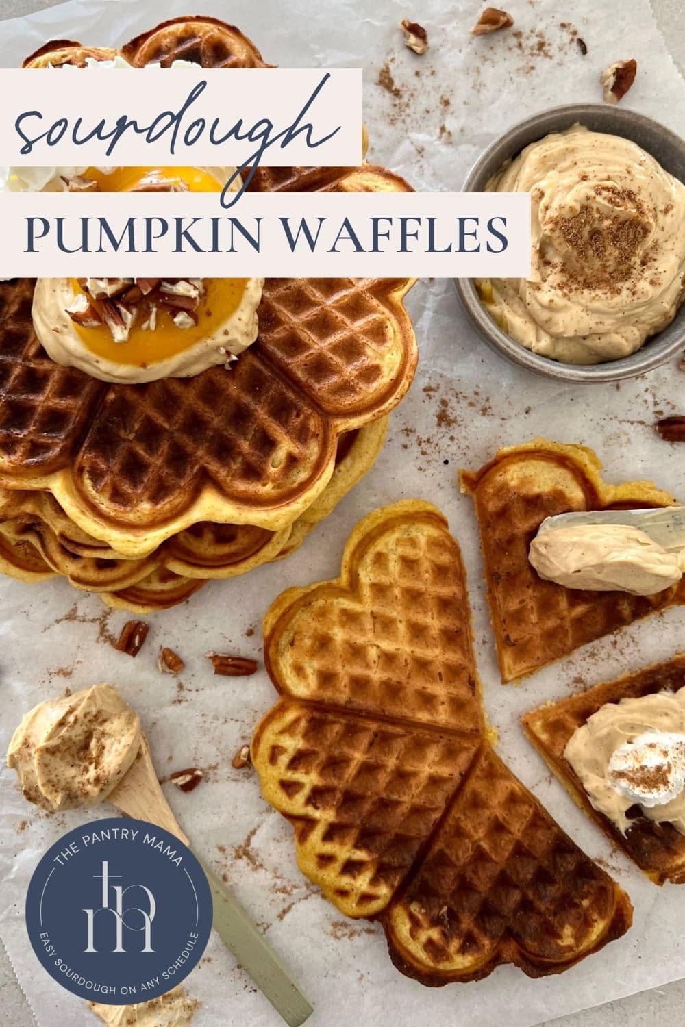 Sourdough pumpkin waffles - Pinterest Image