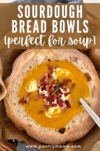 Sourdough Bread Bowls [perfect For Soups And Stews] - The Pantry Mama