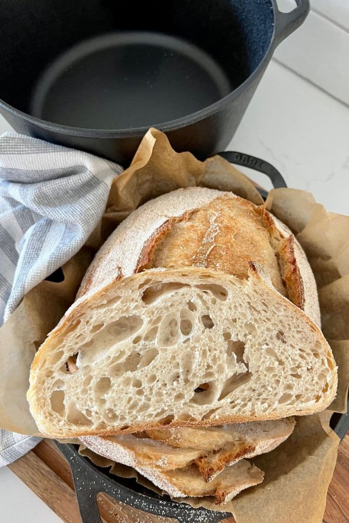 Sourdough Bread with Starter in a Dutch Oven