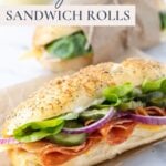 Sourdough sandwich rolls - Pinterest Image