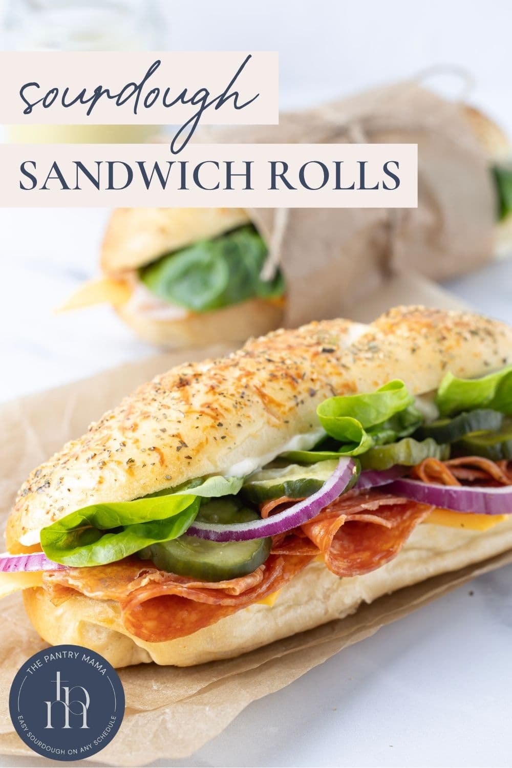 Sourdough sandwich rolls - Pinterest Image