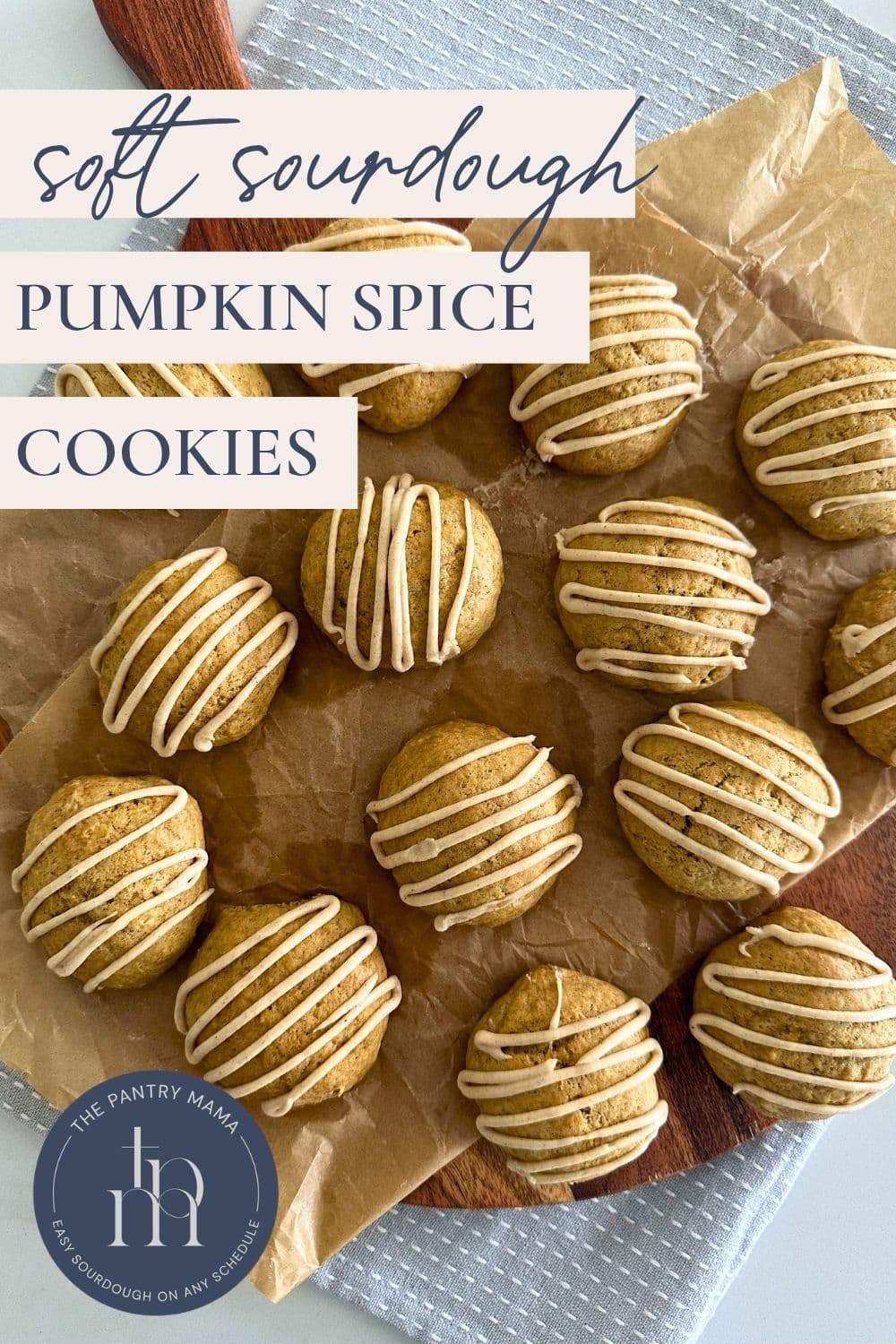 Soft sourdough pumpkin spice cookies - Pinterest Image