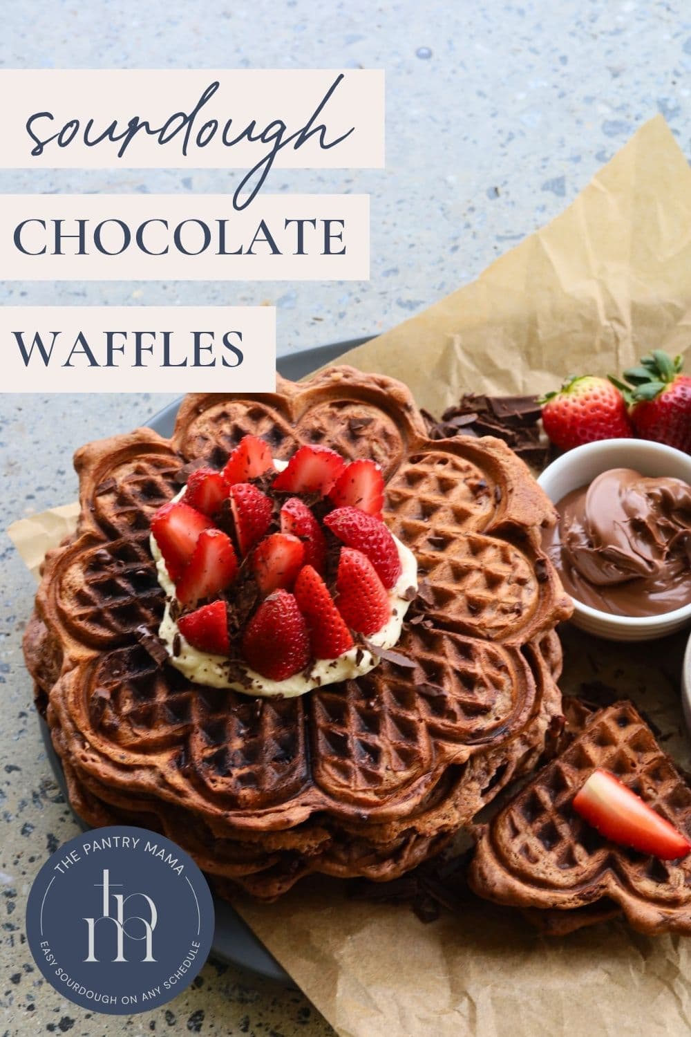 Sourdough Chocolate Waffles - Pinterest Image