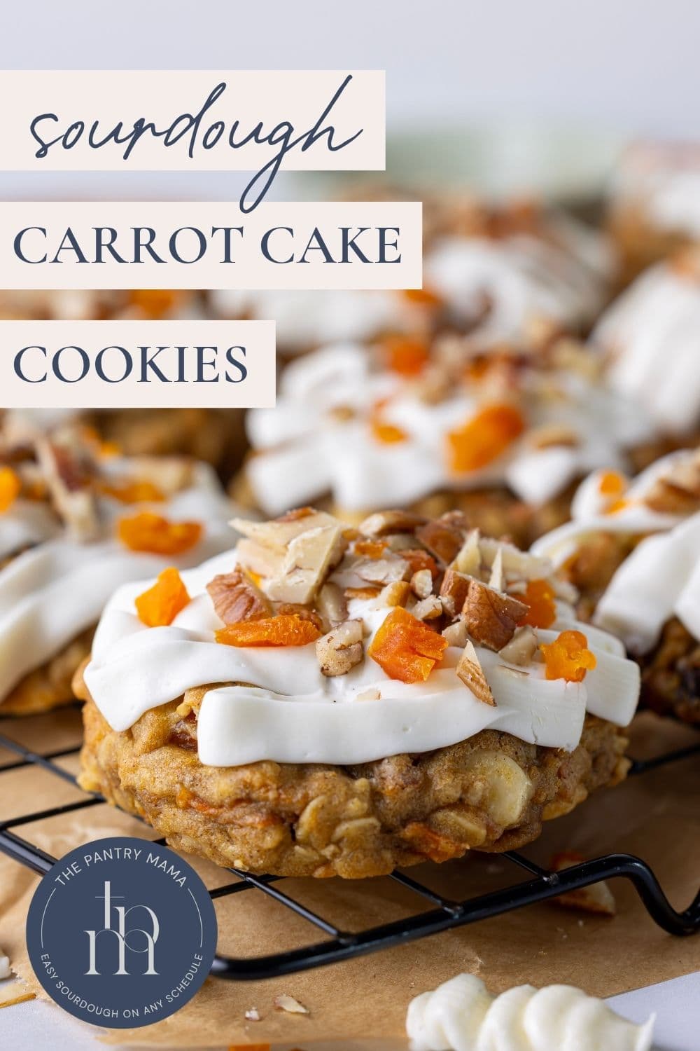Sourdough carrot cake cookies - Pinterest Image