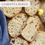 Sourdough ciabatta rolls - Pinterest Image