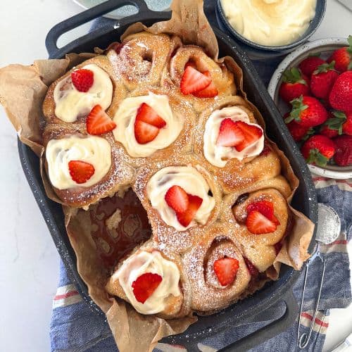SOURDOUGH STRAWBERRY ROLLS - RECIPE FEATURE IMAGE