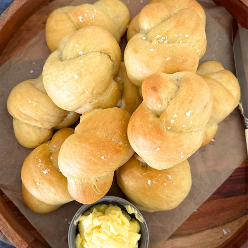 Sourdough Buttered Knot Rolls - Recipe Feature Image