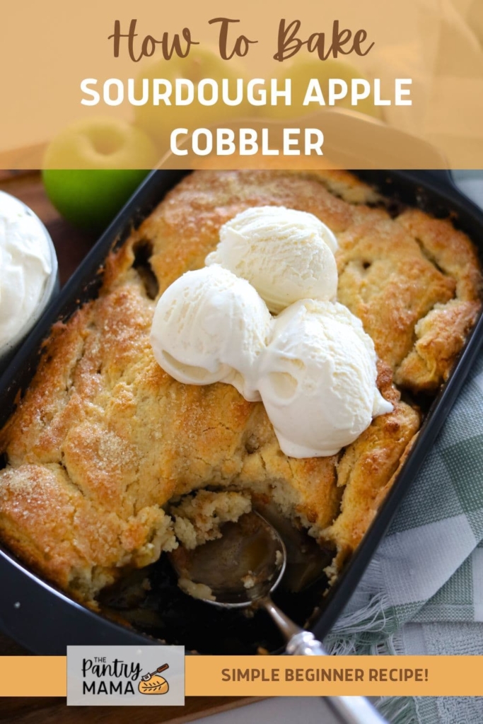 SOURDOUGH APPLE COBBLER - PINTEREST IMAGE