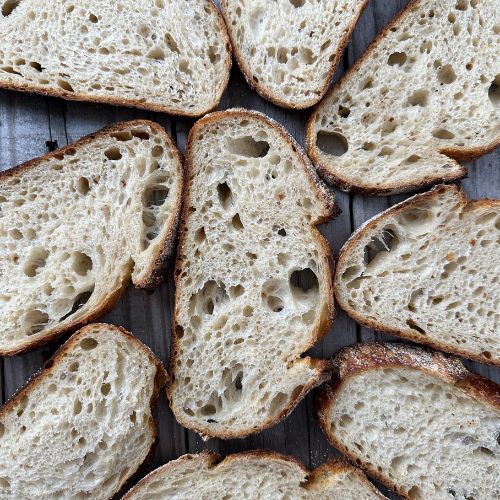 Slices of sourdough bread.