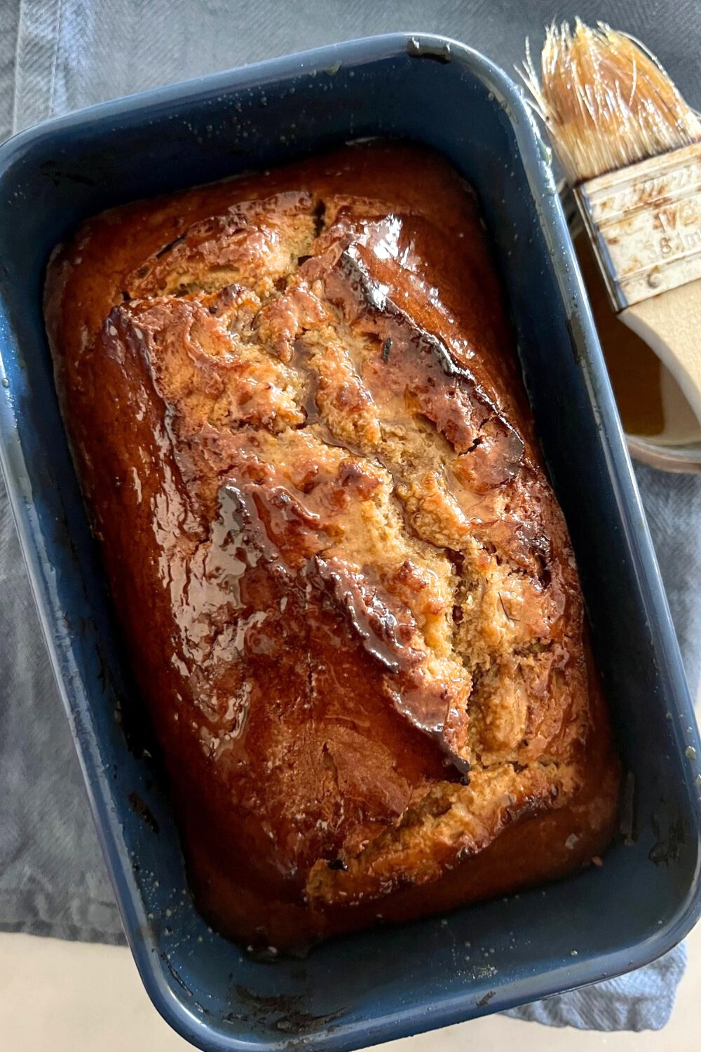 Loaf of sweet sourdough banana bread.