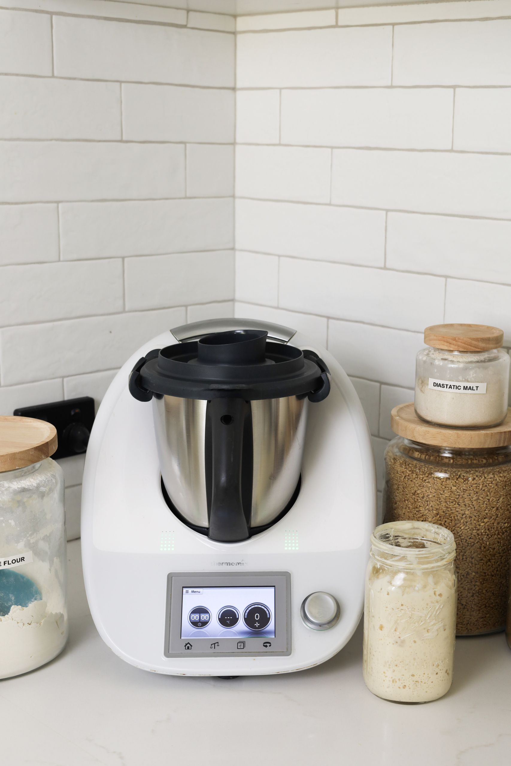 Thermomix appliance on a counter top.