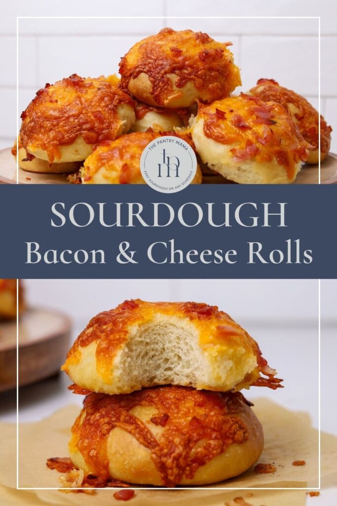 Sourdough bacon and cheese rolls - Pinterest Image