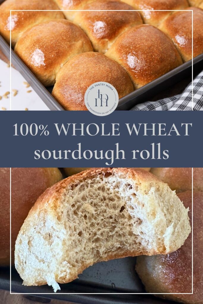 Whole wheat sourdough dinner rolls - Pinterest Image