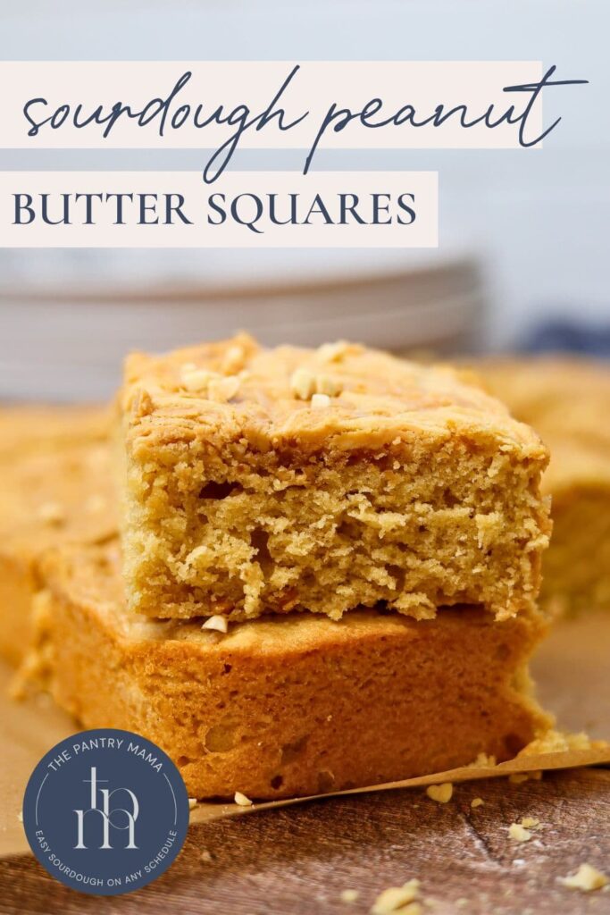 Sourdough peanut butter squares - Pinterest Image.