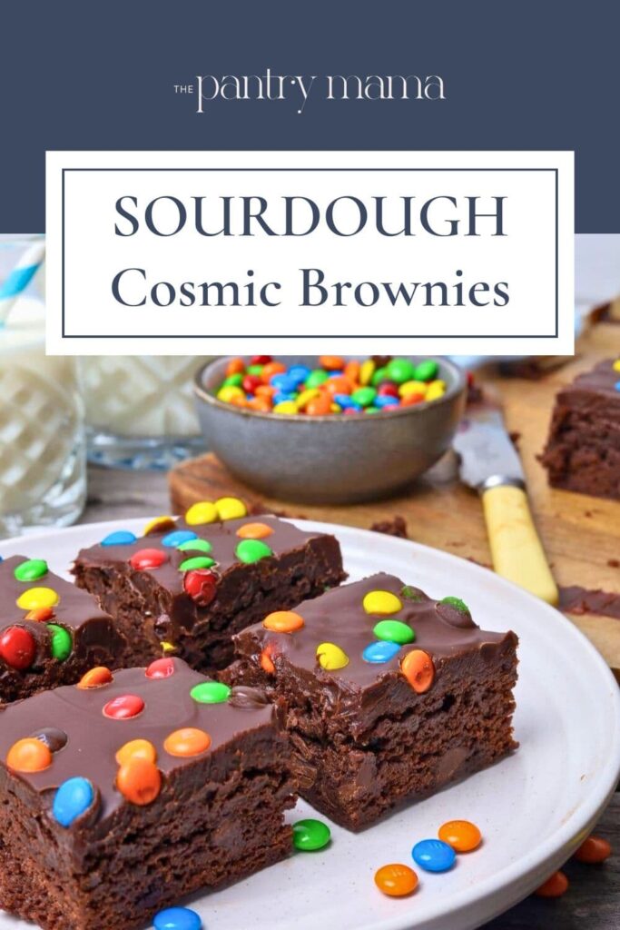 Sourdough cosmic brownies Pinterest Pin image