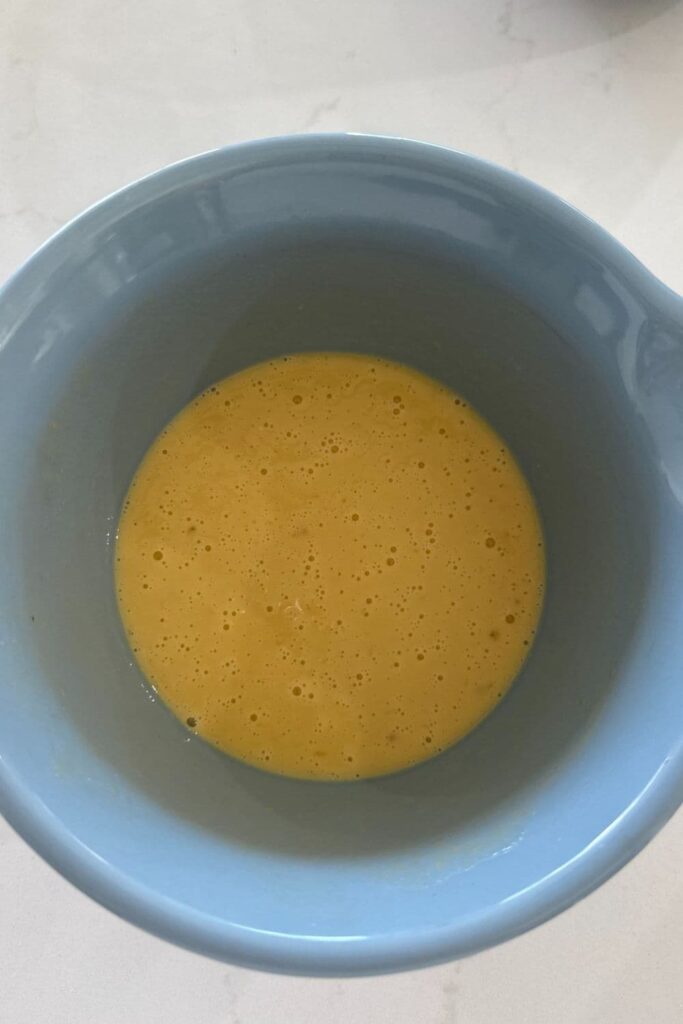 Sourdough Halloween frosted brownies wet ingredients in bowl