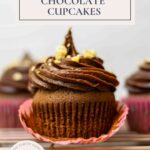 sourdough chocolate cupcakes Pinterest Pin image