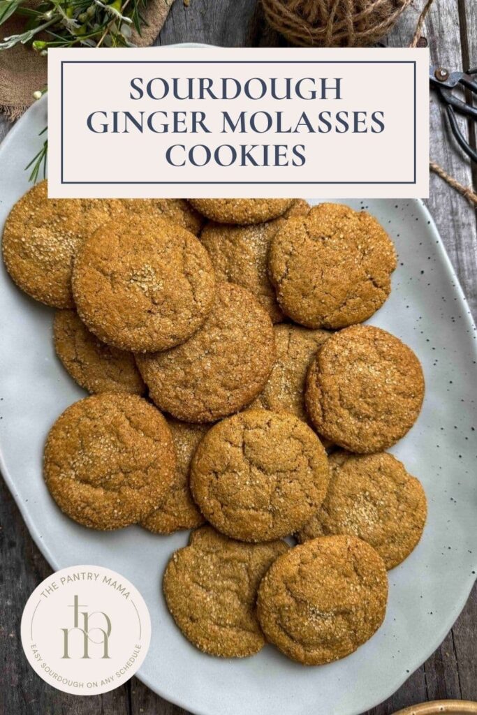 Sourdough Ginger Molasses Cookies Pinterest Pin.