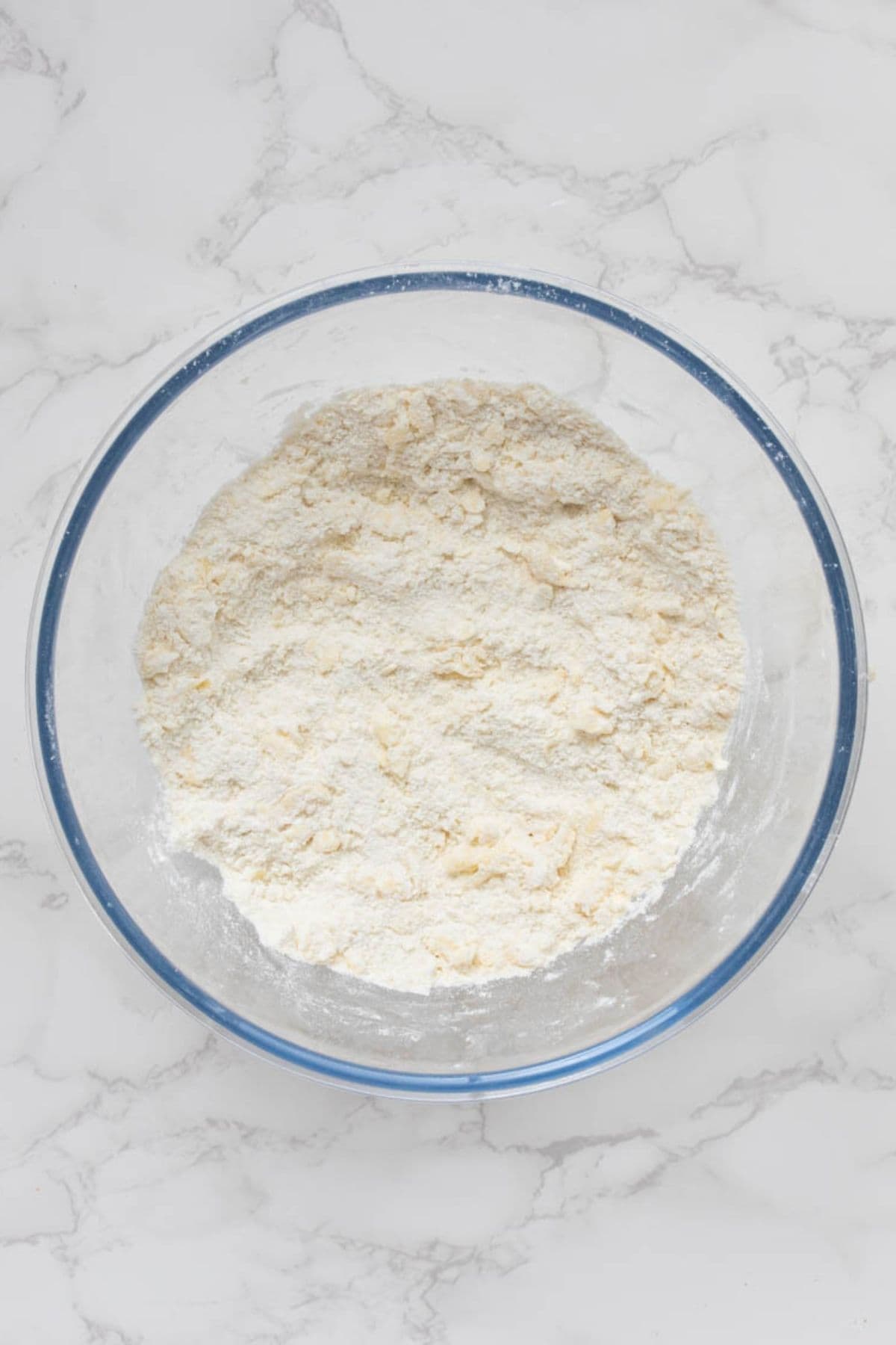 Flour and butter mixture combined for the sourdough cobbler topping.