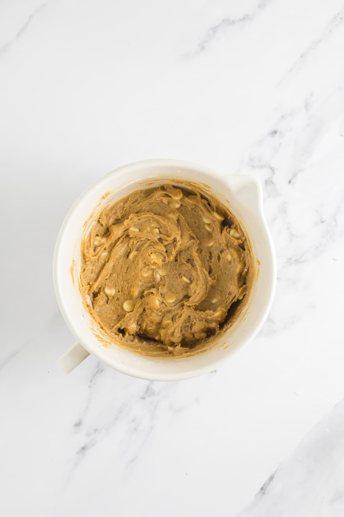 Mixed sourdough blondie batter just before folding in whipped egg whites.