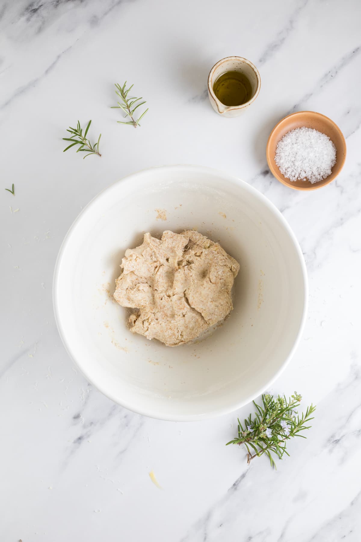 Sourdough cracker dough mixed and ready to be rolled out for baking.