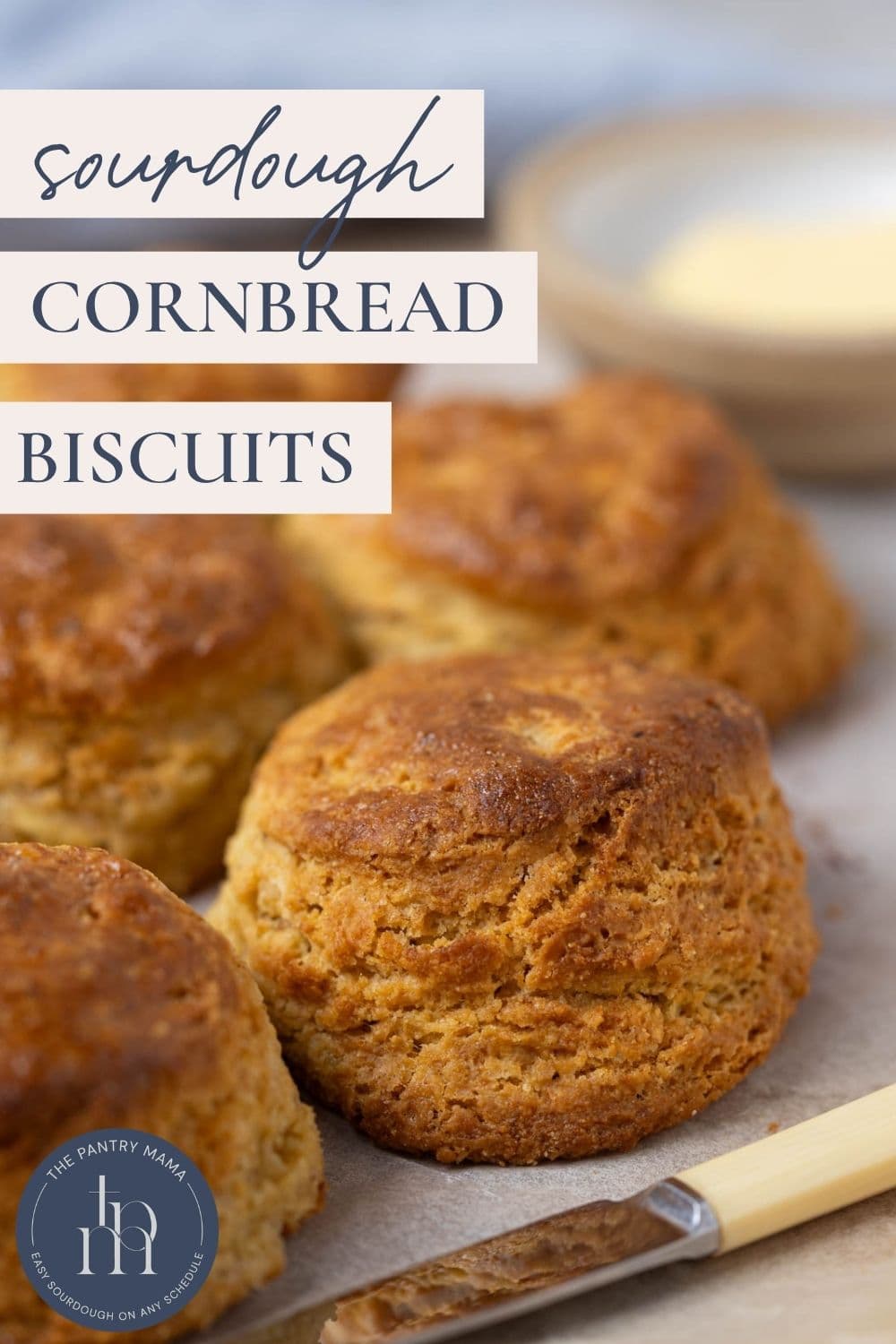 Sourdough cornbread biscuits - Pinterest Image