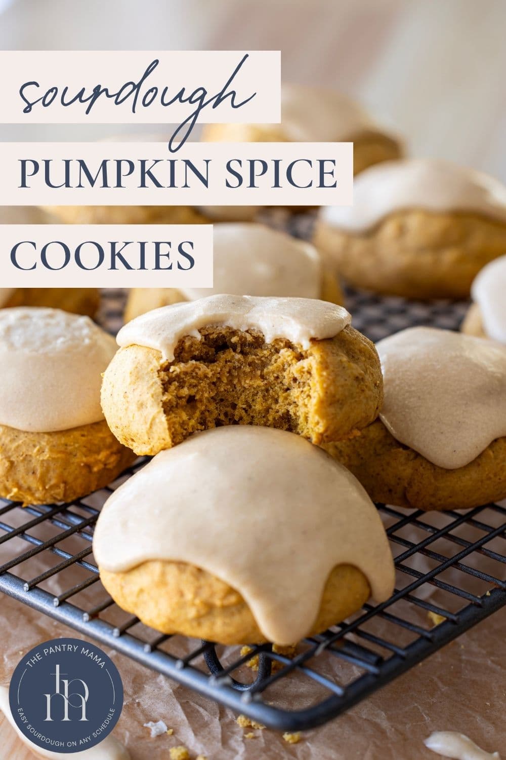 Soft sourdough pumpkin spice cookies - Pinterest Image